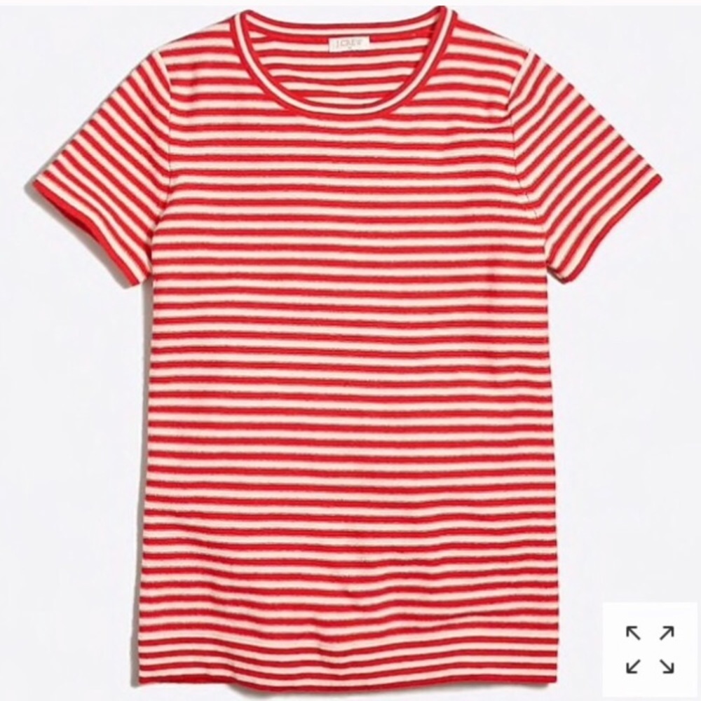 J. Crew Factory Striped Red Sweater Short Sleeves